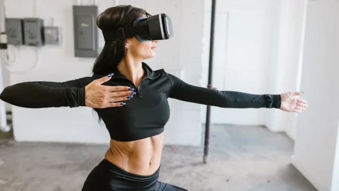 фото: дівчина під час VR-тренування