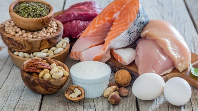 фото: продукти з білками і жирами – раціон