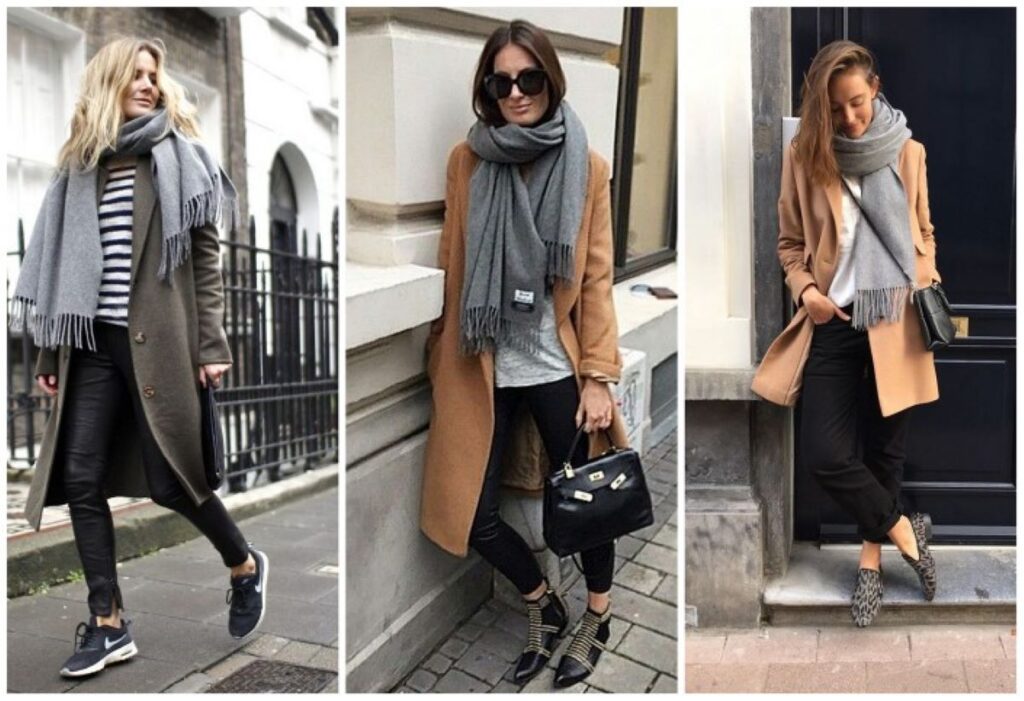 фото: жінки в осінньому одязі – як носити шарф