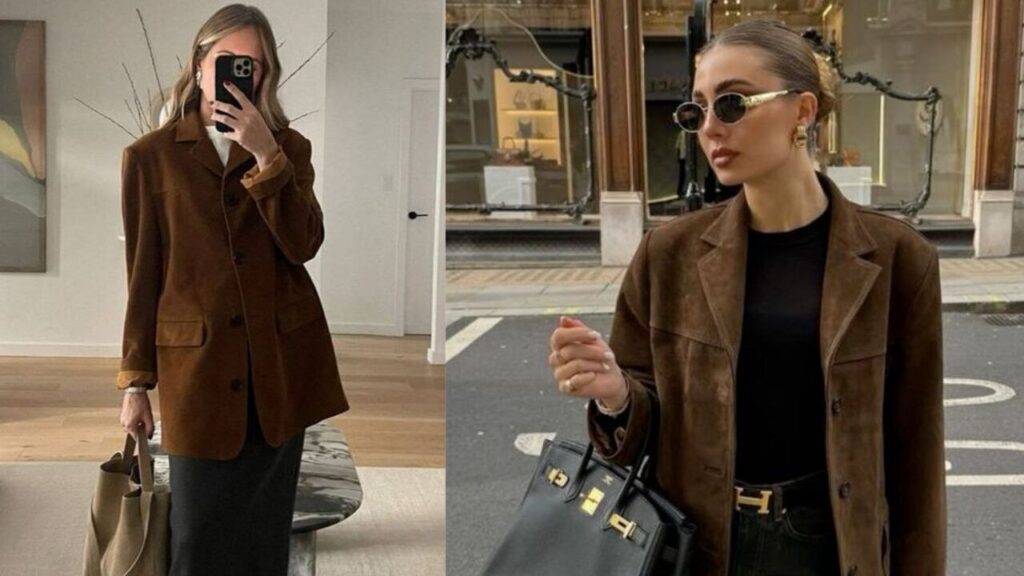 фото: замшевий одяг – модний образ осені 2025