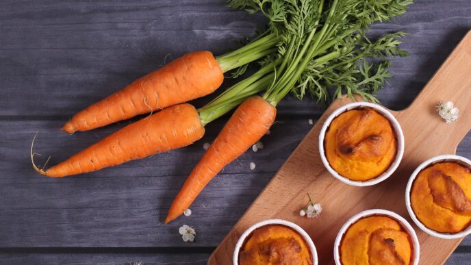 фото: морква і кекси на столі – рецепт морквяних кексів без цукру