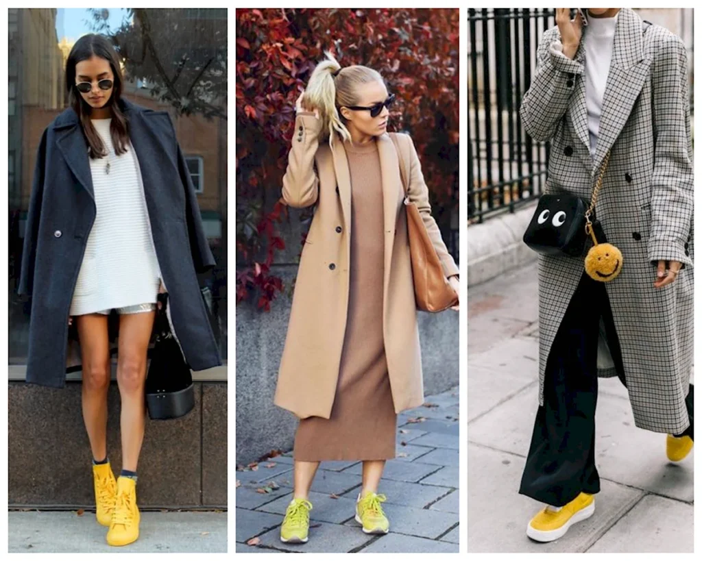 фото: жінка у чорних кросівках і стильному образі на вулиці - модні кросівки та черевики 2026