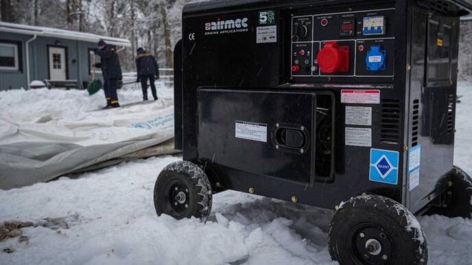 фото: генератор на снігу – як користуватись генератором взимку